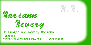 mariann nevery business card